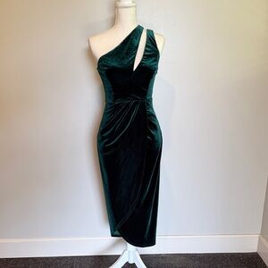 Lulu's Emerald One-Shoulder Dress